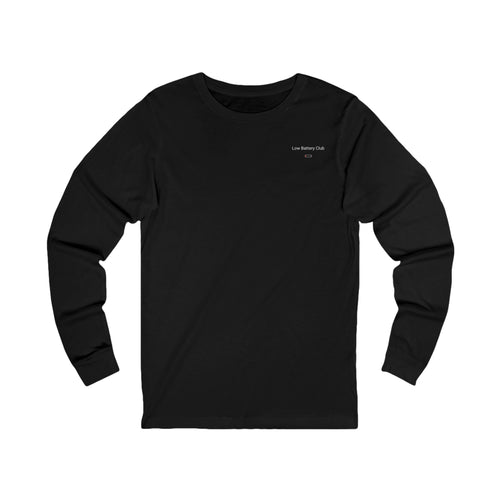 Long Sleeve Tee — "Running low. Still showing up." Minimalist Motivational Shirt