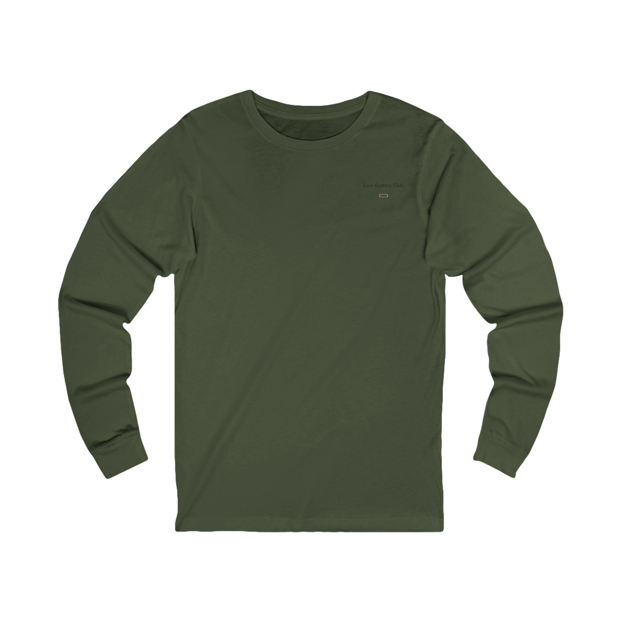 Long Sleeve Tee — "Running low. Still showing up." Minimalist Motivational Shirt
